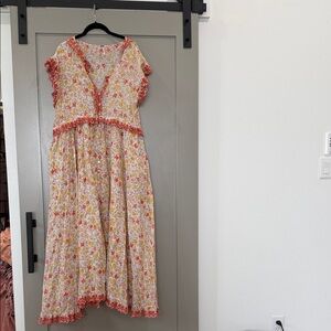 Free People Kids Floral Dress with Red and Yellow